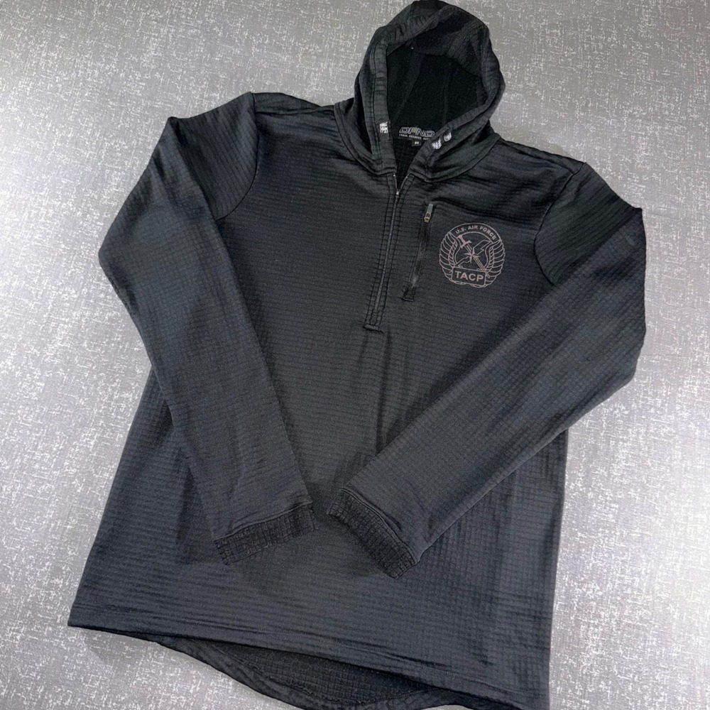 DFND USAF TACP Tactical Hoodie Medium Black Waffle Knit Military Pullover